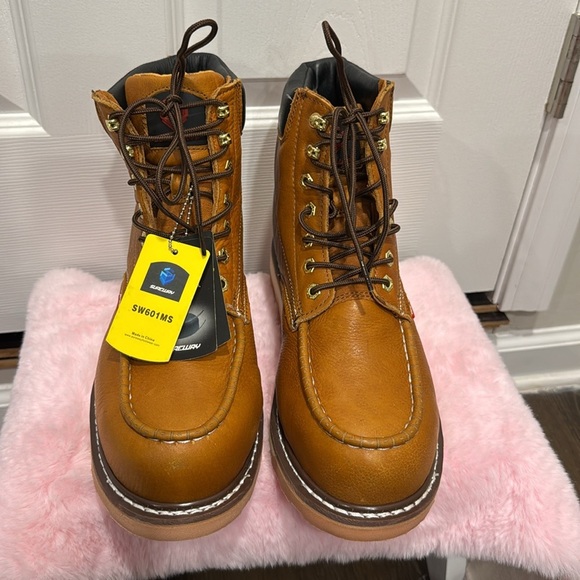 Sureway LT Brown Leather Work Lace Up Boots Oil Slip Resist SW601MS Mens 10.5 - Picture 8 of 16